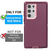 For Galaxy S22 Ultra Case With Screen Protector, Heavy Duty Drop Protection Rugged Shockproof/Dustproof Rugged Durable Case For Samsung Galaxy S22 Ultra 6.8" (Night Purple/Baby Pink)