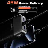 J2621 Power Bank Portable Charger,20000Mah 45W Pd3.0 Qc 4.0 Fast Charging Battery Pack With Led Display,2 Usb-C,2 Usb-A For Iphone 15 16, Macbook