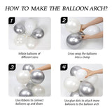 139pcs Snowflake Balloon Arch Kit with Silver and White Balloons