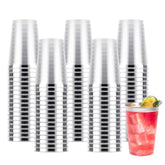 100Pcs 12Oz Silver Plastic Cups For Party, Disposable Silver Cups, Cocktail Glasses For Wedding, Thanksgiving, Christmas, Parties