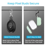 Fintie Protective Case for Pixel Buds A-Series (2021) / Pixel Buds 2 (2020), Premium PU Leather Slim Fit Metal Snap Closure Portable Cover Skin with Keychain, Black