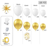White and Gold Balloon Arch Garland Kit 153pcs with Star, 22 18 12 10 5in Different Size White Metallic Gold Confetti Latex Balloons for Birthday Anniversary Wedding Baby Shower Decoration