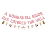 A Bombshell Bride Has Entered The Villa Banner, Bachelorette Party Tropical Decor