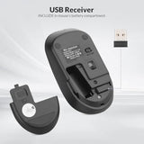 Wireless Keyboard And Mouse Combo, Rk211 2.4G Full-Sized Ergonomic Keyboard Mouse,4 Dpi Adjustable Cordless Usb Keyboard And Mouse For Computer/Laptop/Windows/Mac