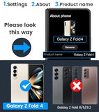 for Galaxy Z Fold 4 Case with Card Holder & Kickstand & Hinge Protection & Slide Camera Cover & Built-in Screen Protector, Rugged Phone Case
