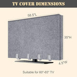 TV Moving Cover 65 Inch, TV Dust Cover for Flat Screen 60"-65", Anti-Scratch Felt Television Protection with Bottom Strap to Protect TV, Perfect for