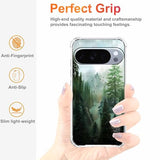 Case for Google Pixel 10/10 Pro with Forest Design,Mountain and Birds Beautiful Scenery Nature Pattern,Soft TPU Bumper Phone Cover(P10,Wood)