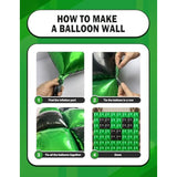 Green Pixel Miner Themed Party Square Balloon Wall Decorations, 56Pcs Green Black Foil Metallic Double Sided Cube Balloons Backdrop Tunnel Arch Kit For Baby Shower Birthday Anniversary Summer Party