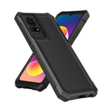 For Tcl 50 Le Case/Tcl K24/K23 Case With Screen Protector,Tcl 50 Le Phone Case Full Body Protection Front Silicone Bumper Frosted Pc Back Military Grade Shock-Absorbent Cover For Tcl K24 T434D Black