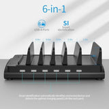 Charging Station For Multiple Devices, 60W 6 Ports Multi Charger Station For Iphone, Ipad, Cell Phone, Tablets, And Other Electronics (6 Ports-Black)