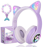 Wireless Cat Ear Headphones For Kids, Led Light Up Kids Girls Bluetooth Headph