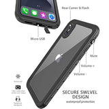 For Iphone X/Xs Waterproof Case Life Snowproof Dirtproof Shockproof Cover For Iphone X/Xs 5.8‘’ (Black)