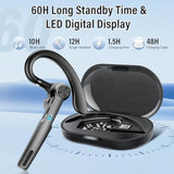Bluetooth Headset, Wireless Headset With Enc Mic, 60H Talking Time Single-Ear Bluetooth Earpiece V5.3 With 400Mah Charging Case, Ip7 Waterproof Hand-Free Headphones For Ios Android Cell Phones Black
