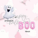 Pink BOO Foil Balloon Set Halloween Party Decorations for Birthday or Baby Shower