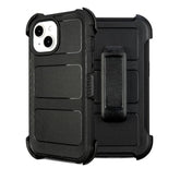 For Defender 14 Case With Belt Clip Holster - Heavy Duty Black Cover With Port Protection & Kickstand,Anti-Drop Rugged For Phone Case 14 Case Protective Black