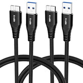 External Hard Drive Cord 2Ft (2-Pack), Usb 3.0 A To Micro B Cable, Micro Usb 3.0 Cable, Compatible With Samsung S5 / Note 3 / Pro 12.2, Seagate, Western Digital Wd My Passport, Toshiba And More