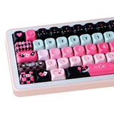 142 Key Pbt Keycaps, Pink Black Dye-Sublimation Customized Cute Keycap, Poker Theme Moa Profile Keycaps Set For Cherry Gateron Mx Switches Mechanical Gaming Keyboards