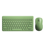 Compact Keyboard Mousecombo, 79-Key Retro Mini Cute Computer Keyboard 2.4G Usb Wireless And Silent Mice Set For Laptop Desktop Pc Ipad (Green)