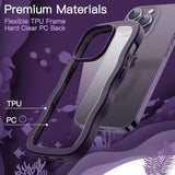 JETech Cute Case for iPhone 14 Pro 6.1-Inch, Wave Frame Curly Shape Shockproof Phone Cover for Women and Girls, Clear Hard PC Back (Deep Purple)