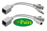 Passive Poe Injector And Poe Splitter Kit With Rj45 Ethernet And Power Via Dc 5.5X2.1 Mm F/M Adaptor Connectorwhite 4 Pairs