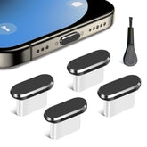 4-Pack USB C Dust Plug with Cleaning Brush for iPhone Samsung and USB C Devices