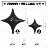 Black Star Foil Balloons: Birthday Anniversary Party Decor - 12pcs