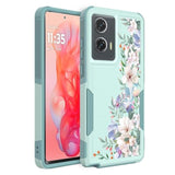 For Moto G Stylus 5G 2024 Case: Cute Flowers Floral Design For Girls Women Slim Soft Tpu Bumper Shockproof Silicone Cell Phone Cover For Motorola Stylus 6.7 (Mint Green/Magnolia)