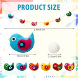 8.2 Ft Spring Bird Felt Banner Funny Bird Pom Pom Ball Pre-Strung Banner Colorful Hanging Garland Ornament For Party Home Classroom Wall