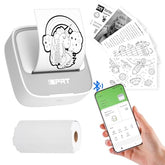 Mini Sticker Maker Portable Printer With 1 Roll Sticker Paper - Bluetooth Inkless Printers For Study Notes, Pictures, Diy, Label, Ios & Android Free App With Multiple Templates, Grey