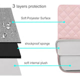 MOSISO Laptop Case 16 inch, 15-15.6 inch Laptop Sleeve Compatible with MacBook Pro 16, HP Dell Acer ASUS Lenovo Notebook, Square Quilted Vertical Computer Bag with Pocket&Small Case, Chalk Pink