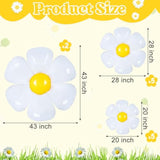 12 Pack White Daisy Foil Balloons Large Flower Party Decorations Baby Shower Wedding