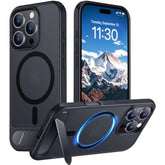 Magnetic iPhone 16 Pro Case with Kickstand, MagSafe, Shockproof, Slim Matte