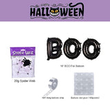 Halloween Balloon Garland Arch Kit with Spider Web Boo Banner and Foil Balloons