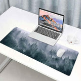 Forest Large Mouse Pad Nature Aesthetic Plants Jungle Trees Gaming Long Xxl Mouse Pad For Women Desk 31.5X11.8 Inches Bddwmn2 (Black)