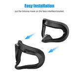 Face Cushion Pad Replacement Compatible with Oculus Quest 2, Silicone Cover, Sweatproof Washable Lightproof Anti-Leakage VR Face Plate Mask