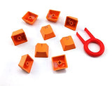 9 Orange Pbt Keys Backlit Translucent Keycaps For Mechanical Keyboard With Red Key Puller