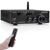 AEXCVG Stereo Home Audio Amplifier BT-298A+ HiFi Bluetooth Stereo Receiver 40Wx2 Mini Home Theater Amplifier with MIC Input,SD,USB, AUX,FM, Remote