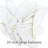 24" White Large Balloons 15pcs – Giant Latex for Parties & Events