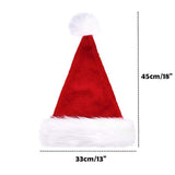 Christmas Santa Hat,Thickened Double-Layered Luxury Plush Adults' Santa Claus Xmas Cap Hat(2Pcs)