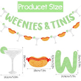 Green "Weenies & Tinis" Banner Martini/Hot Dog Bar Bachelorette Party Decorations