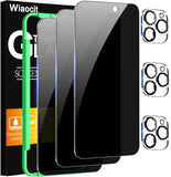 3 Pack Tempered Glass Privacy Screen Protector For Iphone 16 Pro Max With 3 Pack Camera Lens Protector, 9H Hardness, Bubble Free, Case Friendly