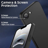 For Iphone 16E Case, Ultra-Thin Silky Soft Touch Lightweight Phone Cover, Slim Fit Anti-Scratch Matte Finish Back Shockproof Cases For Iphone 16E 6.1 Inch 2025, Black
