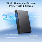 2.5Gb Switch, 5-Port Ethernet Switch, 5 X 2.5Gb Uplink, Plug & Play, Unmanaged Ethernet Splitter, Desktop/Wall Mount Network Hub, With Led, Fanless Quiet, For Nas, Pc, Game Console
