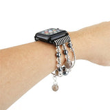 Bracelet Band Beaded Compatible with Watch 38/40/41mm Women, Fashion Elastic Stretch Strap Bands for iWatch Series SE/9/8/7/6/5/4/3/2/1