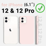 iPhone 12 6.1 Silicone Case Soft Anti-Fingerprint Flexible Bumper Chalk Pink