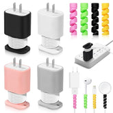 Silicone Charger Protector Cord Wrap 4-Pack 2 In 1, 4 Pcs Usb Data Cable Protector, 18W/20W Usb-C Charger Snapback Charger Winder, Power Adapter Case-1.66 X 1.12 Inches (Charger Not Included)