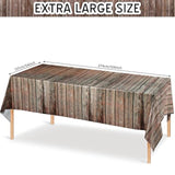 3 Pcs Western Party Tablecloth Western Cowboy Party Table Cover Cowboy Theme Plastic Tablecloth Wild West Wood Grain Table Cover For Birthday Baby Shower Decor (54 X 108 Inch)