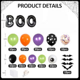 Halloween Balloon Arch Kit – Orange Purple Green Black with Bat & Confetti Balloons