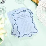 30 Pcs Bridal Shower Games Card For 30 Guests Blue Wavy Border Ribbon Bow Funny Wedding Bachelorette Party Games For Reception (Would She Rather)