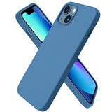 Compatible With 13 Case 6.1, Slim Liquid Silicone 3 Layers Full Covered Soft Gel Rubber Case Cover 6.1 Inch-Blue